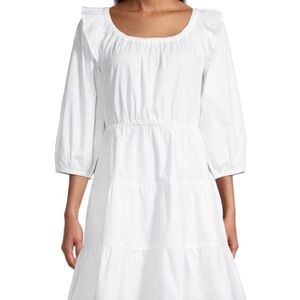 Rachel Parcell Ruffled Shoulder Tiered Cotton Minidress